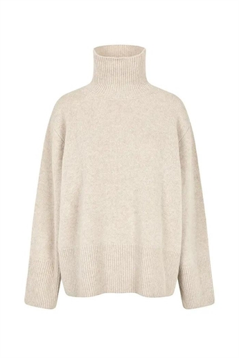 Alpha knit t-neck, Pumice